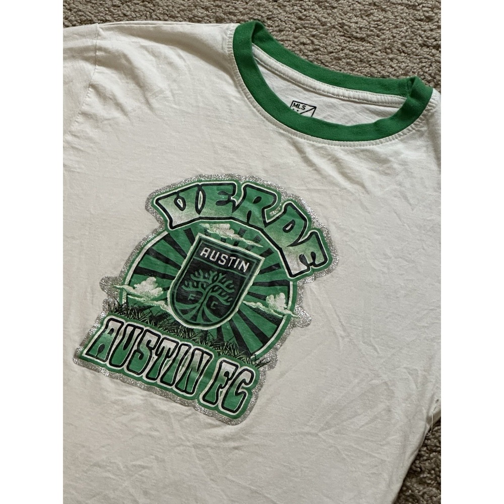 Youth Girls MLS AustinFC Verde Short Sleeve Graphic Shirt - Large 14/16
